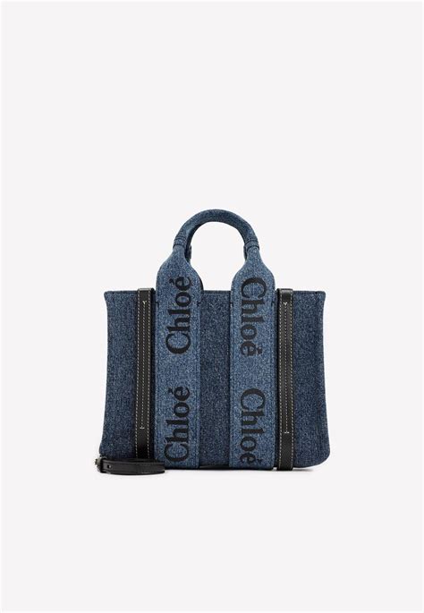 chloe mini woody tote|chloe woody tote denim.